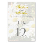 White Daisies Yellow en Grey Script Elegant Kaart (Achterkant)