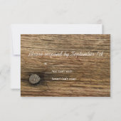 White Daisy and Barn Wood Country Weddenschap RSVP (Achterkant)