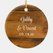 White Daisy and Hoefijzer Country Wedding Keramisch Ornament (Achterkant)