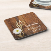 White Daisy and Horse Bit Country Western Wedding Drankjes Onderzetter (Linkerzijde)