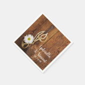 White Daisy and Horse Bit Country Western Wedding Servet (Hoek)