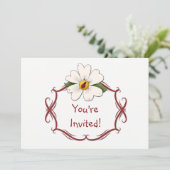 White Daisy and Ladybug Birthday Party Invitation Kaart (Staand voorkant)