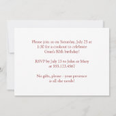 White Daisy and Ladybug Birthday Party Invitation Kaart (Achterkant)