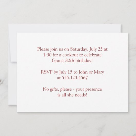 White Daisy and Ladybug Birthday Party Invitation Kaart (Achterkant)