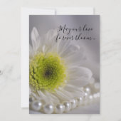 White Daisy and Pearls Wedding Kaart (Voorkant)