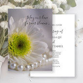 White Daisy and Pearls Wedding Kaart