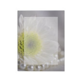 White Daisy and Pearls Wedding Notitieblok (Linkerzijde)