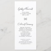 White Daisy and Pearls Wedding Programme Programmakaart (Achterkant)