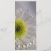 White Daisy and Pearls Wedding Programme Programmakaart (Voorkant)