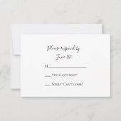 White Daisy and Pearls Wedding RSVP Reply Kaart (Achterkant)