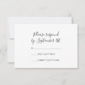 White Daisy and Pearls Wedding RSVP Response Kaart (Achterkant)