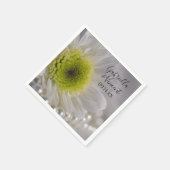 White Daisy and Pearls Wedding Servet (Hoek)