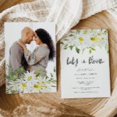 White Daisy | Baby in bloom floral baby shower Kaart