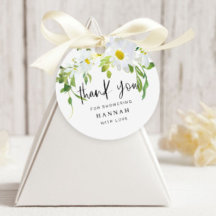 White Daisy Baby shower Bedankt voor het cadeautje Bedankjes Labels