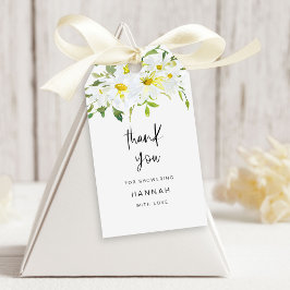 White Daisy Baby shower Bedankt voor het cadeautje Cadeaulabel