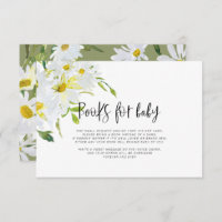 White daisy Baby shower Books for Baby Kaart