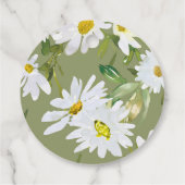 White Daisy Baby shower Dank u Favor Circle Bedankjes Labels (Achterkant)