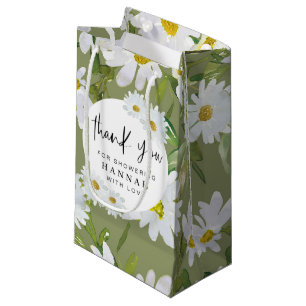 White Daisy Baby shower Dank u gunsten Klein Cadeauzakje