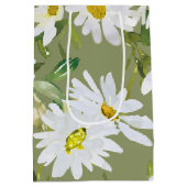White Daisy Baby shower Dank u gunsten Medium Cadeauzakje (Achterkant)