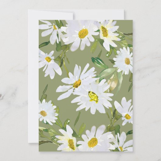 White Daisy | Baby shower zomerbloeding Kaart (Achterkant)
