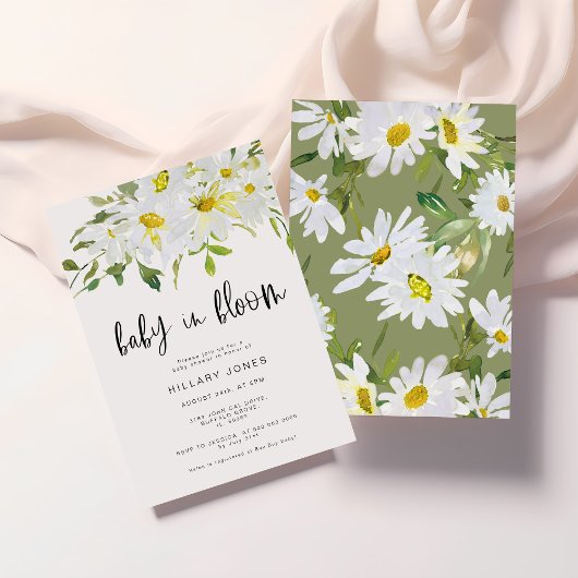 White Daisy | Baby shower zomerbloeding Kaart