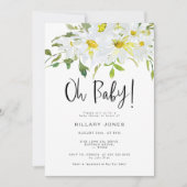 White Daisy | Baby shower zomerbloeding Kaart (Voorkant)