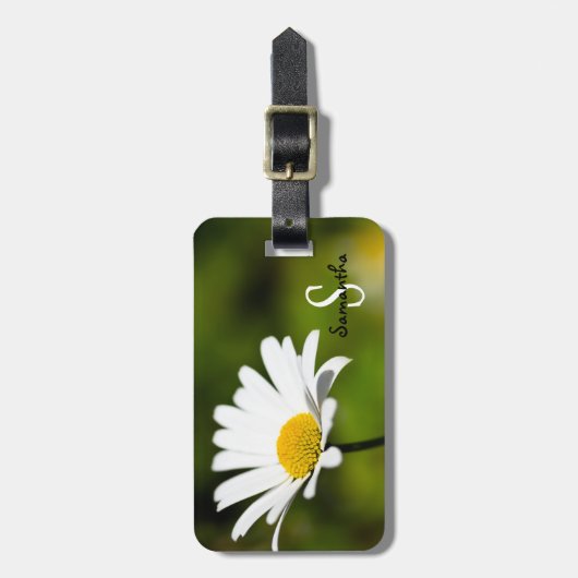 White Daisy Bagagelabel (Voorkant verticaal)