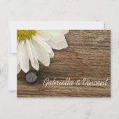 White Daisy Barn Wood Country Weddenschap Notitiekaartje (Voorkant)