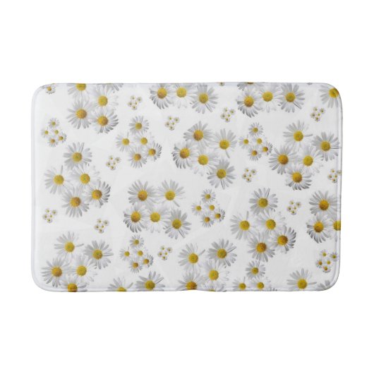 White Daisy Bathroom Bath Mat (Voorkant)