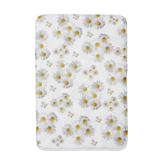 White Daisy Bathroom Bath Mat (Voorkant Verticaal)