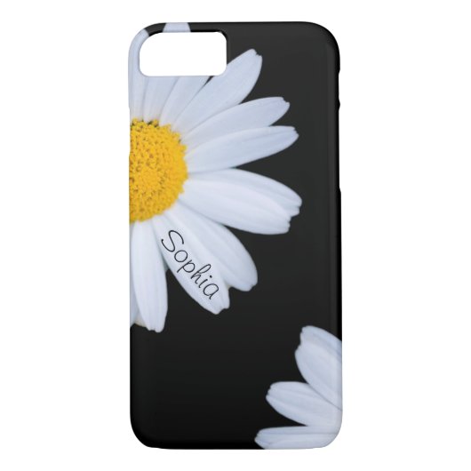 White Daisy Black - Aangepaste naam Case-Mate iPhone Case (Achterkant)