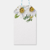 White Daisy Bloemen Greenery Script Verjaardag Cadeaulabel (Achterkant)
