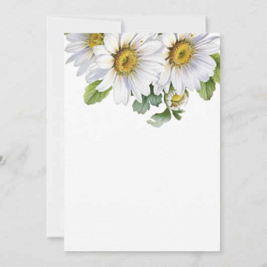 White Daisy Bloemen Greenery Script Verjaardag Kaart (Achterkant)