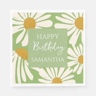 White Daisy Blooms –  Floral  Garden Birthday  Servet