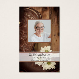 White Daisy Boots Western begrafenisgebed Visitekaartje