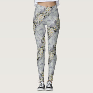 WHITE DAISY BOUQUET   LEGGINGS