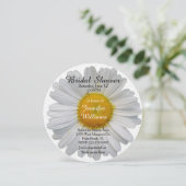 White Daisy Bridal Shower Invitation Kaart (Staand voorkant)
