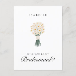 White Daisy Bridesmaid Proposal Briefkaart