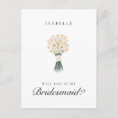 White Daisy Bridesmaid Proposal Briefkaart (Voorkant)