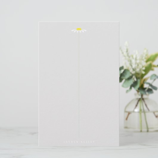 White Daisy Briefpapier (Staand voorkant)