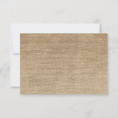 White Daisy Burlap Wedding RSVP-reactiekaart RSVP Kaartje (Achterkant)