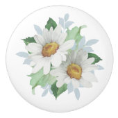 White Daisy Ceramic Knob Keramische Knop (Voorkant)