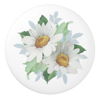 White Daisy Ceramic Knob Keramische Knop