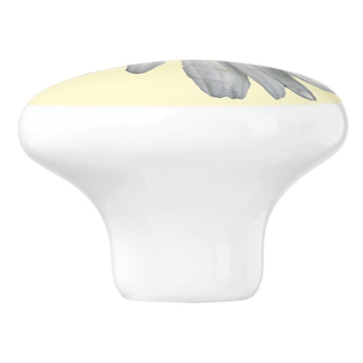 White Daisy Ceramic Knob Keramische Knop (Zijkant)