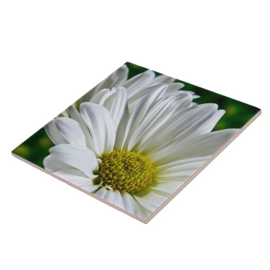 White Daisy Ceramic Tile Tegeltje (Zijkant)