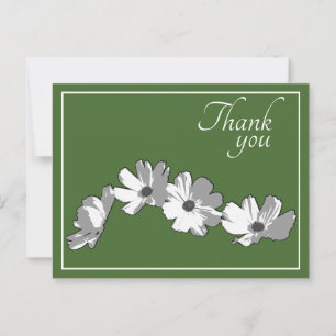 White Daisy Chain Green Background Bedankt Briefkaart