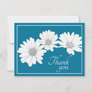 White Daisy Chain met Blue Background Dank je Briefkaart