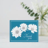 White Daisy Chain met Blue Background Dank je Briefkaart (Staand voorkant)