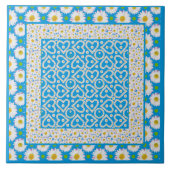 White Daisy Chains Ceramic Tile: Mix'n match Tegeltje (Voorkant)