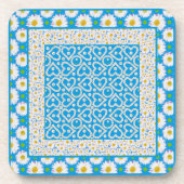 White Daisy Chains Square Onderzetters: Mix'n'matc Onderzetter (Voorkant)